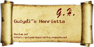 Gulyás Henrietta névjegykártya