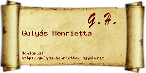 Gulyás Henrietta névjegykártya