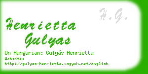henrietta gulyas business card