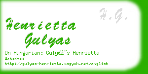 henrietta gulyas business card